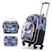 Eazy Kids 18" Set of 4 Backpack w/ 4 Wheel Trolley, Lunch Bag and Pencil Case - Car Racing