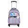 Eazy Kids 17" School Bag Set of 4 w/ 4 Wheel Trolley, Lunch Bag and Pencil Case - Good Vibes - Silver
