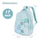 Eazy Kids 17" School Bag Set of 4 w/ 4 Wheel Trolley, Lunch Bag and Pencil Pouch - Little Daisy Green