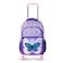 Eazy Kids 18" Set of 4 Backpack w/ 4 Wheel Trolley, Lunch Bag and Pencil Case - 3D Butterfly Purple