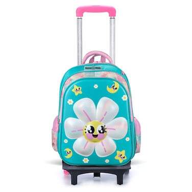 Nova Kids 3D School Bag w/ Trolley - Daisy Green, 16.5