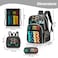 Eazy Kids 17Inch Set of 5 School Bag with BT Headset, Lunch Bag, Activity Bag and Pencil Case Gen Z Gamer - Black