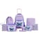 Eazy Kids 18" Set of 9 Backpack w/ 4 Wheel Trolley, Lunch Bag and Pencil Case - 3D Butterfly Purple