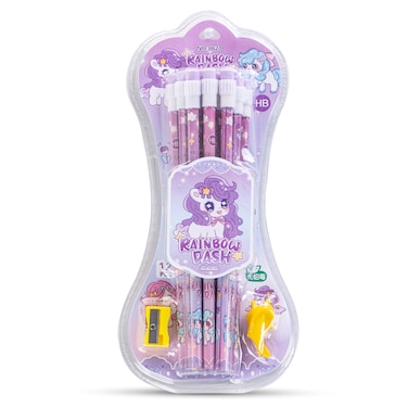 Eazy Kids 12-Piece HB Pencil Set w/Eraser &amp; Grip - Purple
