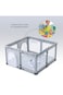 TEKNUM One - Minute Fold - Unfold Playpen, Medium 120 x 120 cm with Mattress and Balls - Grey