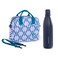 Eazy Kids Steel Water Bottle w/ Lunch Bag, 1L Blue