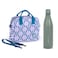 Eazy Kids Steel Water Bottle w/ Lunch Bag, 1L Green