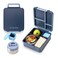 Eazy Kids Jumbo Bento Lunch Box w/ Lunch Bag, Thermos &amp; Dip Jar- Grey