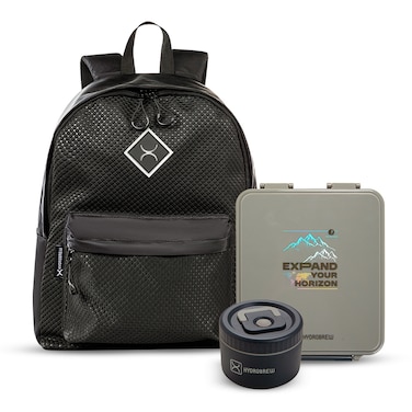 HYDROBREW 17" Backpack w/ Bento Lunch Box - Black