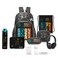 Eazy Kids 17Inch Set of 7 School Bag w/ Water Bottle, Lunch Box, Lunch Bag, Activity Bag and Pencil Case &amp; BT Headset Gen Z Gamer - Black