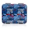 Eazy Kids 6 &amp; 4 Convertible Bento Lunch Box w/ Water Bottle, Steel Spoon &amp; Fork Set and Alphabets Sticker - Car Racing Blue