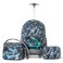 Eazy Kids 18" Set of 4 Trolley Backpack w/ Water Bottle, Lunch Bag and Pencil Case-T Rex