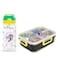 Eazy Kids 3 Compartment 800ml Stainless Steel bento Lunch Box w/ Water Bottle - T- Rex Purple
