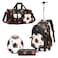 Eazy Kids Trolley 18" School Bag Set of 4 w/ Duffle bag, Lunch Bag and Pencil Case - Football Black