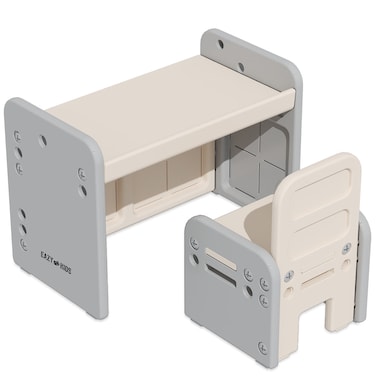 Eazy Kids Adjustable Angle Table and Chair Set - Grey