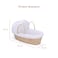 Teknum Moses Basket with Waffle Beddings and Mattress - White