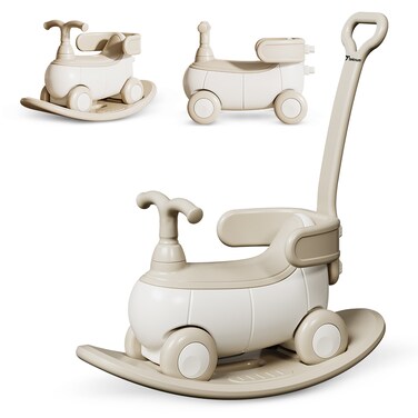 TEKNUM 5-in-1 Rocking Horse/Push Car/Balance Bike - White