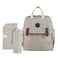 Little Story set of 3 Diaper Backpack with Changing Mat and Bottle Bag - Beige
