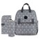 Little Story set of 3 Diaper Backpack with Changing Mat and Bottle Bag - Arrow Grey
