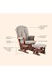 TEKNUM Deluxe Gliding Chair with Ottoman Set - Beige