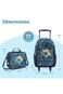 Eazy Kids 17&rdquo; Trolley School Bag Value Pack 5-in-1 with Wheels &ndash; Backpack, Lunch Bag, Water Bottle, Lunch Box &amp; Pencil Case, Blue