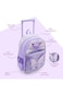 Eazy Kids 16&rdquo; Trolley School Bag Set of 3 with Wheels &ndash; Backpack, Lunch Bag &amp; Pencil Case w/ Laptop Compartment-Girl Power Purple