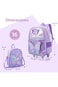 Eazy Kids 16&rdquo; Trolley School Bag Set of 3 with Wheels &ndash; Backpack, Lunch Bag &amp; Pencil Case w/ Laptop Compartment-Girl Power Purple