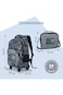 Eazy Kids 17&rdquo; 3-Piece Trolley School Backpack Set for Kids &ndash; Gaming Design with Lunch Bag &amp; Pencil Case, Grey