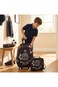 Eazy Kids 17&rdquo; 3-Piece Trolley School Backpack Set for Kids &ndash; Football Design with Lunch Bag &amp; Pencil Case, Black