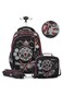Eazy Kids 17&rdquo; 3-Piece Trolley School Backpack Set for Kids &ndash; Football Design with Lunch Bag &amp; Pencil Case, Black