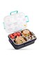 Eazy Kids 3 Compartment Stainless Steel bento Lunch Box - Space out 800ml - Blue