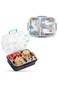 Eazy Kids 3 Compartment Stainless Steel bento Lunch Box - Space out 800ml - Blue