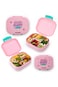 Eazy Kids Bento Lunch Box Set of 2, 1200ml + 760ml, Leakproof, BPA Free, Compartment Food Containers - Shine Pink