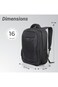 Eazy Kids 16&rdquo; Backpack with Laptop Sleeve   Lightweight School &amp; College Bag &ndash; Black