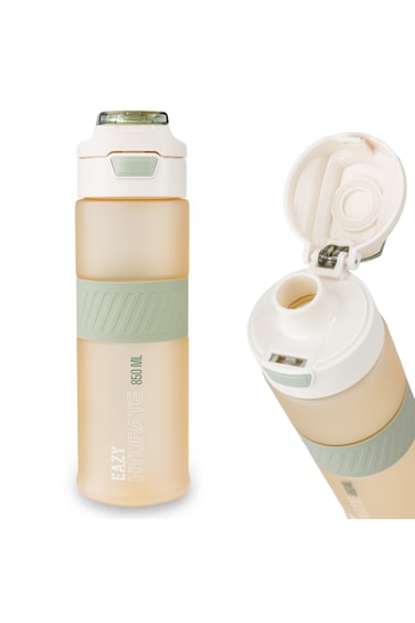 Eazy Kids Tritan Water Bottle 850ml with Spout Lid &amp; Handle - Ivory