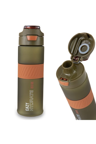 Eazy Kids Tritan Water Bottle 850ml with Spout Lid &amp; Handle - Olive Green