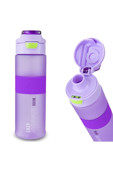 Eazy Kids Tritan Water Bottle 850ml with Spout Lid &amp; Handle - Lavender Pulse