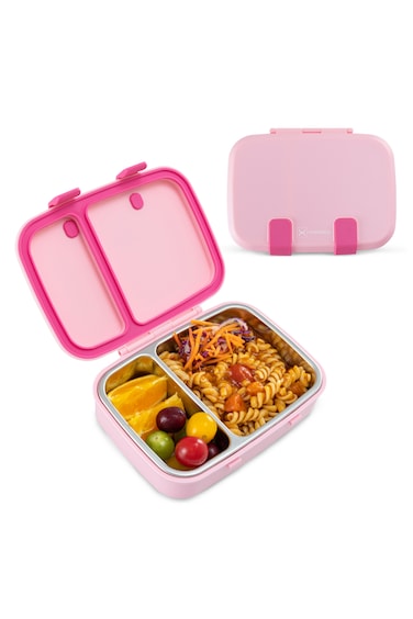 Hydrobrew Steel Core Bento Stainless Steel Lunch Box &ndash; 839ml, 2 Compartment-Rose Silk