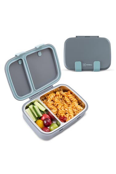 Hydrobrew Steel Core Bento Stainless Steel Lunch Box &ndash; 839ml, 2 Compartment-Graphite