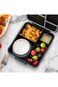 Eazy Kids Jumbo Bento Lunch Box w/Thermos &amp; Dip Jar- Midnight Black