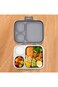 Eazy Kids Premium Stainless Steel Bento Lunch Box w/ Silicon Lid, Grey