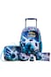 Eazy Kids Set of 5 Trolley 17" School Bag Combo - Soccer Blue