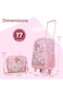 Eazy Kids Set of 5 Trolley 17" School Bag Combo - Ballet Pink