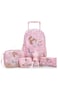 Eazy Kids Set of 5 Trolley 17" School Bag Combo - Ballet Pink