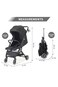 TEKNUM Travel Cabin Stroller wt Diaper Tote Bag Lightweight - Black