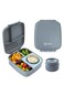 Hydrobrew Mega Flex Bento Lunch Box 1864ml w/ Sip Core Stainless Steel Bottle 720ml   Leakproof Meal Box w/ Steel Jar &ndash; Graphite