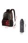 Hydrobrew 18" Backpack w/ Sip Switch Tritan Water Bottle 1000ml   Laptop Backpack w/ Bottle &ndash; Brown