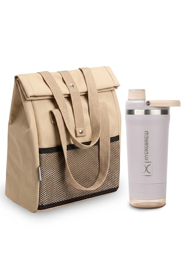 Hydrobrew Sip Core 720ml Stainless Steel Bottle w/ Lunch Bag   Insulated Bottle w/ Storage Container &ndash; Olive Sage