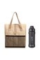 Hydrobrew Lunch Bag w/ 1000ml Tritan Water Bottle   Spacious Tote Bag w/ Leakproof Bottle &ndash; Beige