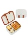 Hydrobrew Steel Core Bento Lunch Box 839ml w/ Lunch Bag &amp; Bottle &ndash; Leakproof Set Ivory Terracotta